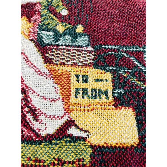 Vintage Christmas Tree Gifts Tapestry Throw Blanket Xmas 68 inch Goodwin Weaves - Picture 4 of 10